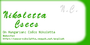 nikoletta csecs business card