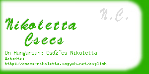 nikoletta csecs business card